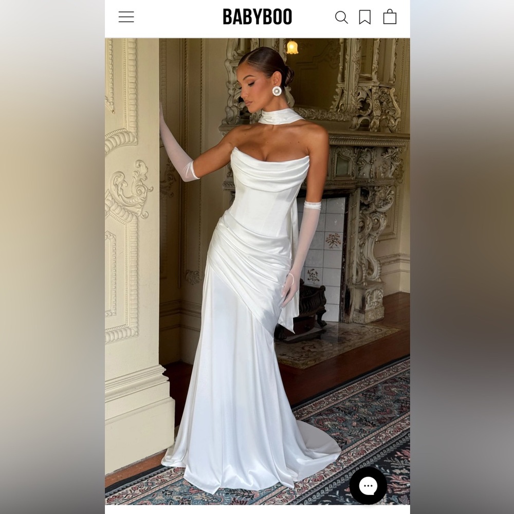 Babyboo Strapless White Dress